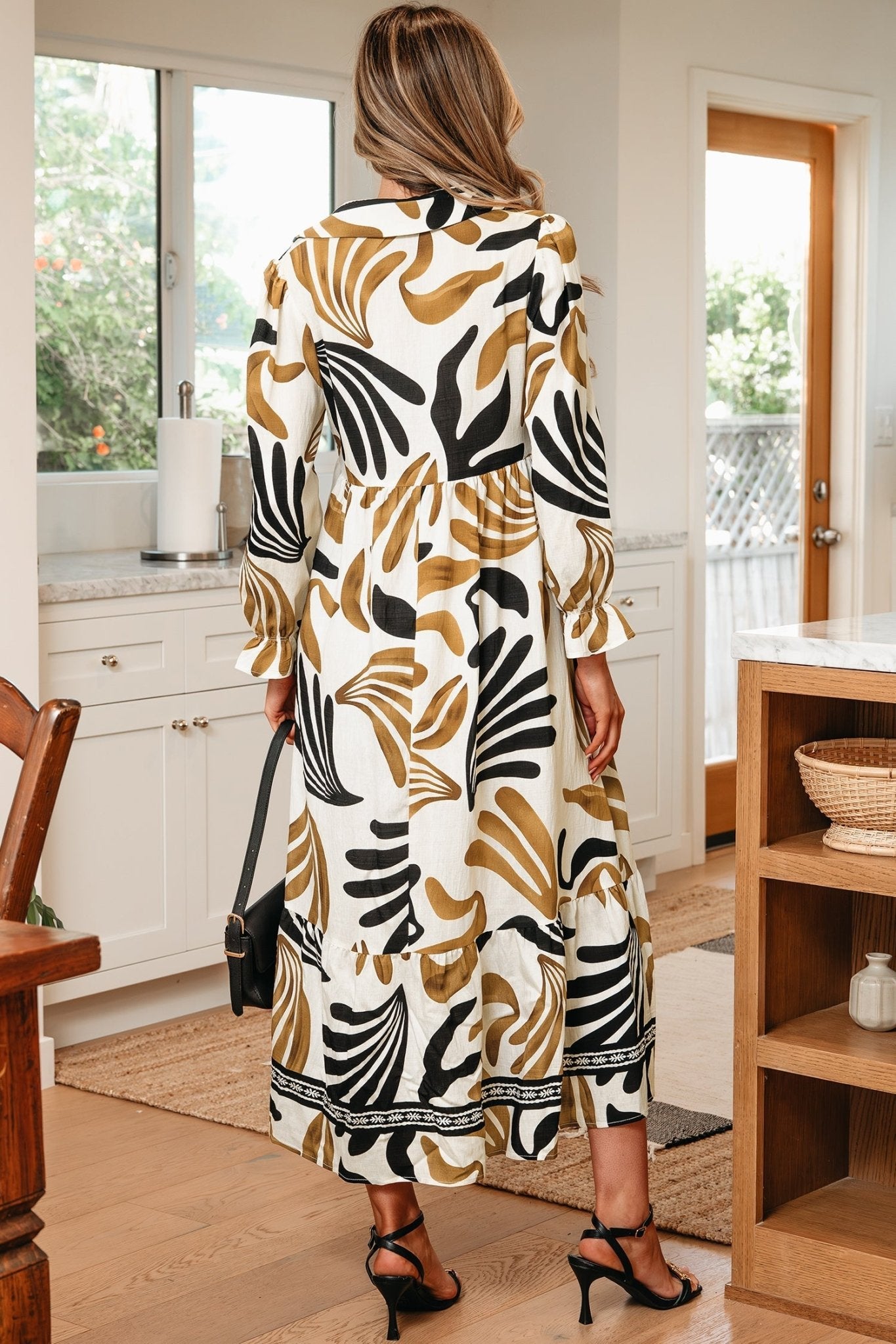 Zaylee Sleeve Ruffle Hem Dress - Hello Beautiful BoutiqueMaxi DressesThreaded Pear