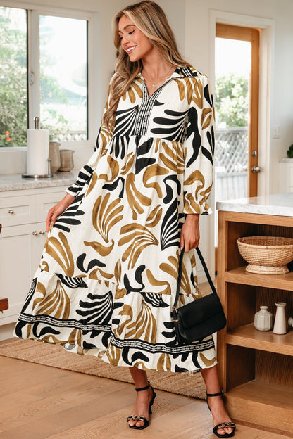Zaylee Sleeve Ruffle Hem Dress - Hello Beautiful BoutiqueMaxi DressesThreaded Pear