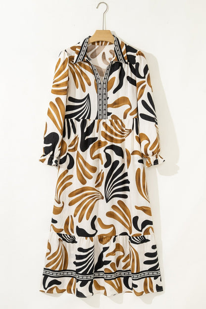 Zaylee Sleeve Ruffle Hem Dress - Hello Beautiful BoutiqueMaxi DressesThreaded Pear