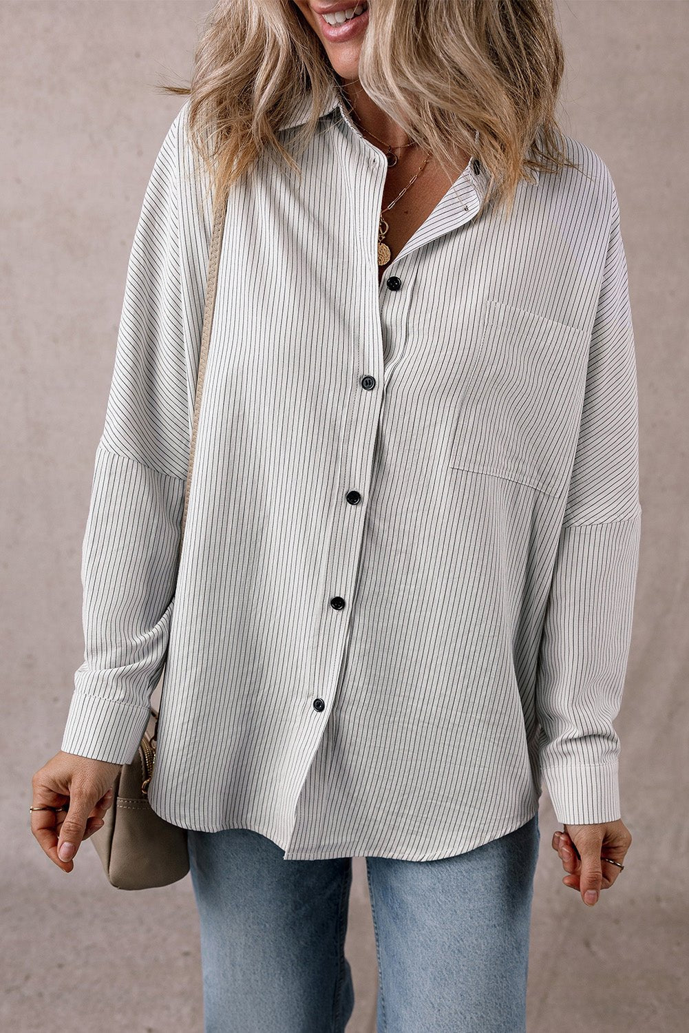 Zazita Tab Sleeve Long Shirt - Hello Beautiful BoutiqueBlouses & ShirtsThreaded Pear
