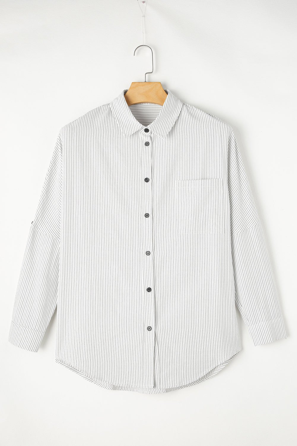 Zazita Tab Sleeve Long Shirt - Hello Beautiful BoutiqueBlouses & ShirtsThreaded Pear