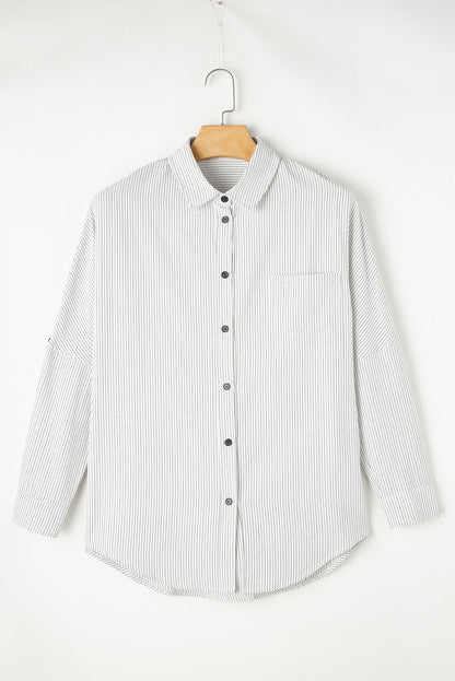 Zazita Tab Sleeve Long Shirt - Hello Beautiful BoutiqueBlouses & ShirtsThreaded Pear
