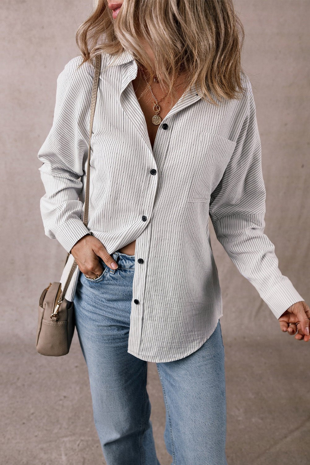 Zazita Tab Sleeve Long Shirt - Hello Beautiful BoutiqueBlouses & ShirtsThreaded Pear