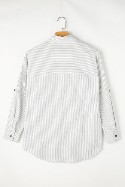 Zazita Tab Sleeve Long Shirt - Hello Beautiful BoutiqueBlouses & ShirtsThreaded Pear