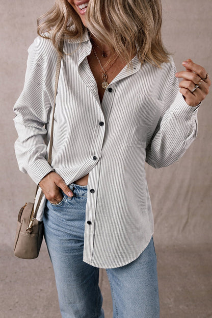Zazita Tab Sleeve Long Shirt - Hello Beautiful BoutiqueBlouses & ShirtsThreaded Pear