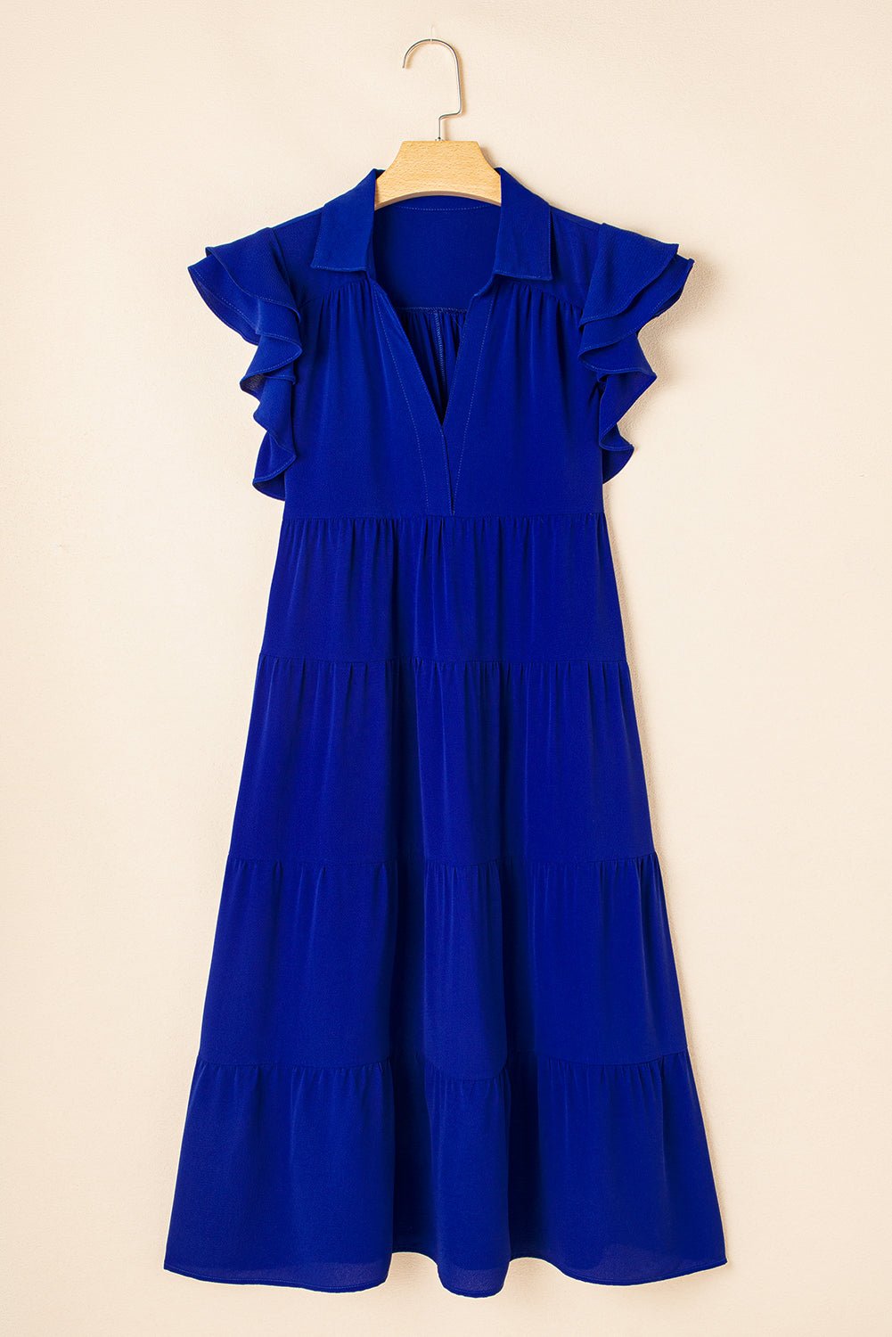 Zelda Collared Tiered Midi Dress - Hello Beautiful BoutiqueMidi DressesThreaded Pear
