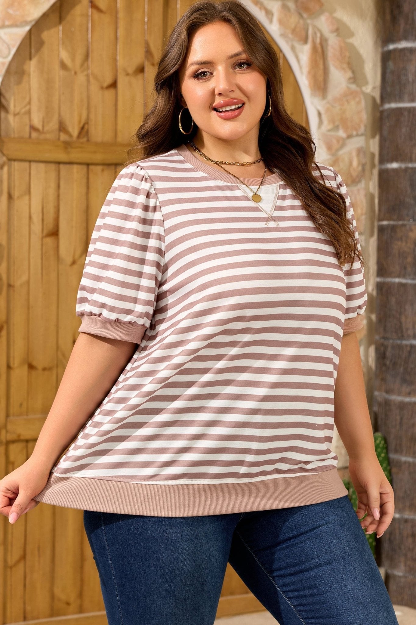 Zelda Puff Sleeve T PLUS Shirt - Hello Beautiful BoutiquePlus Size Tops & TeesThreaded Pear