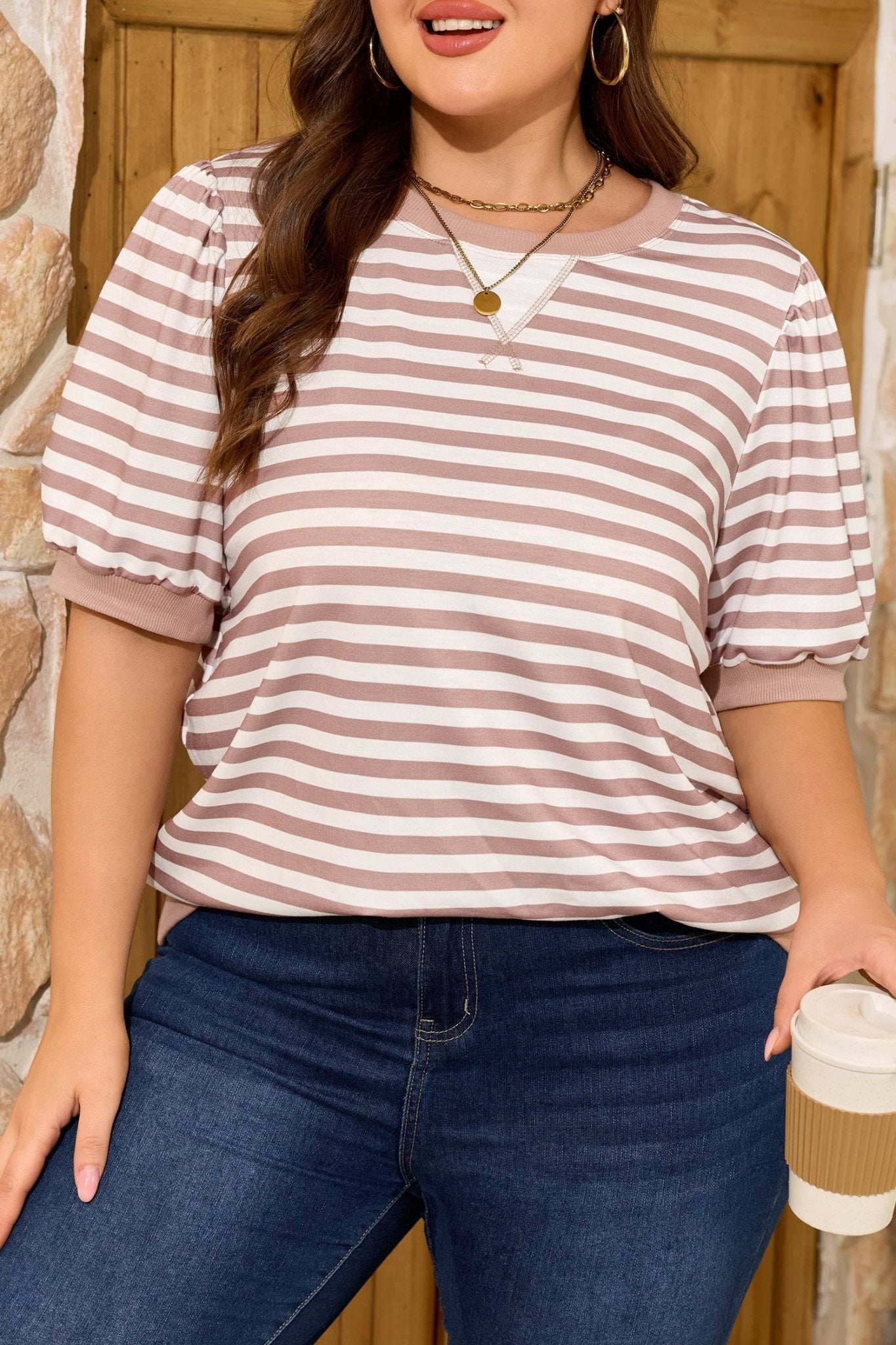 Zelda Puff Sleeve T PLUS Shirt - Hello Beautiful BoutiquePlus Size Tops & TeesThreaded Pear