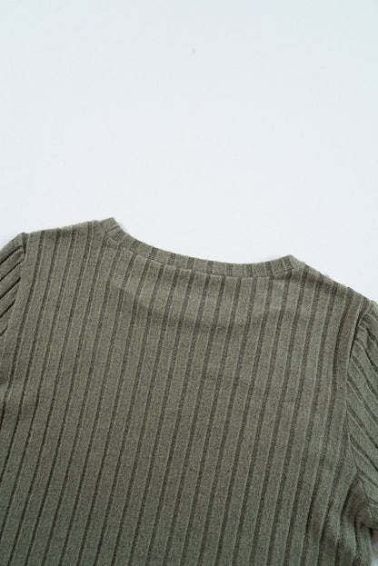 Zelda Rib Textured Knit Top - Hello Beautiful BoutiqueLong Sleeve TopsThreaded Pear