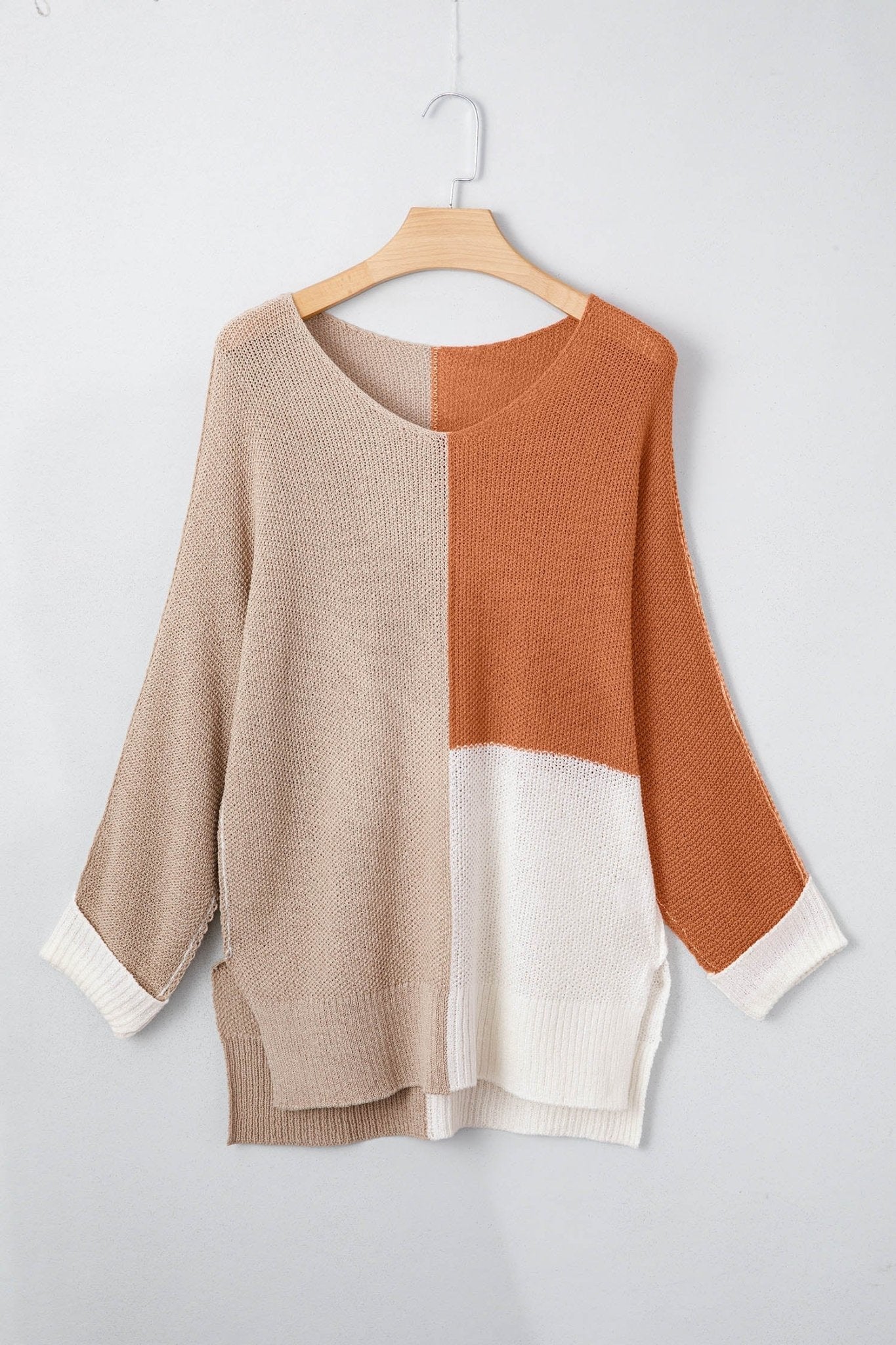 Zendaya Block Knit Loose Sweater - Hello Beautiful BoutiqueSweatersThreaded Pear
