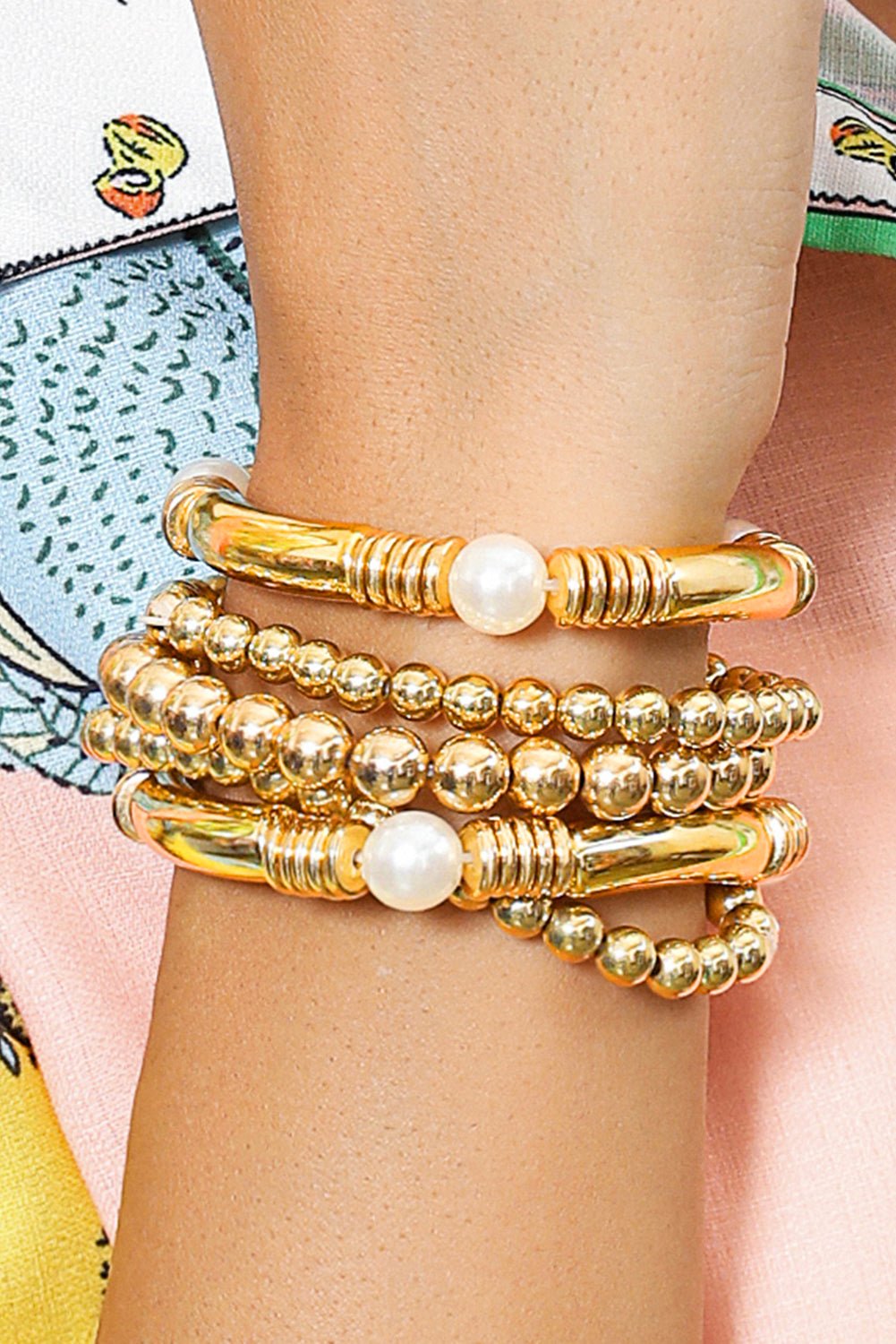 Zoe Plated Beaded Bracelet Set - Hello Beautiful BoutiqueJewelryThreaded Pear