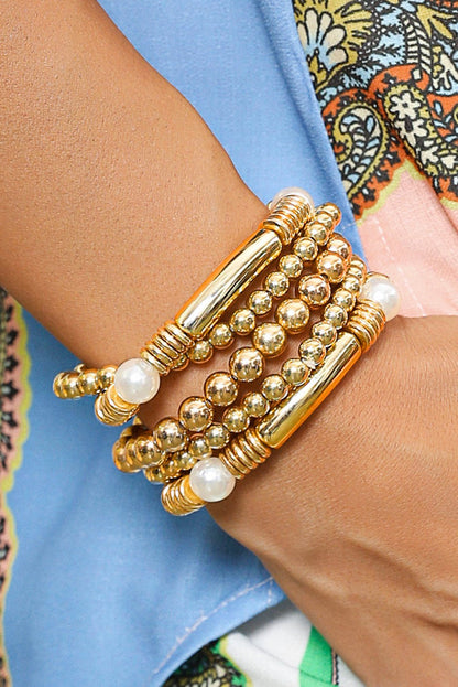 Zoe Plated Beaded Bracelet Set - Hello Beautiful BoutiqueJewelryThreaded Pear