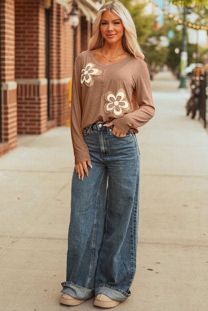 Zoe Sleeve T Shirt Long Sleeve Top - Hello Beautiful BoutiqueLong Sleeve TopsThreaded Pear