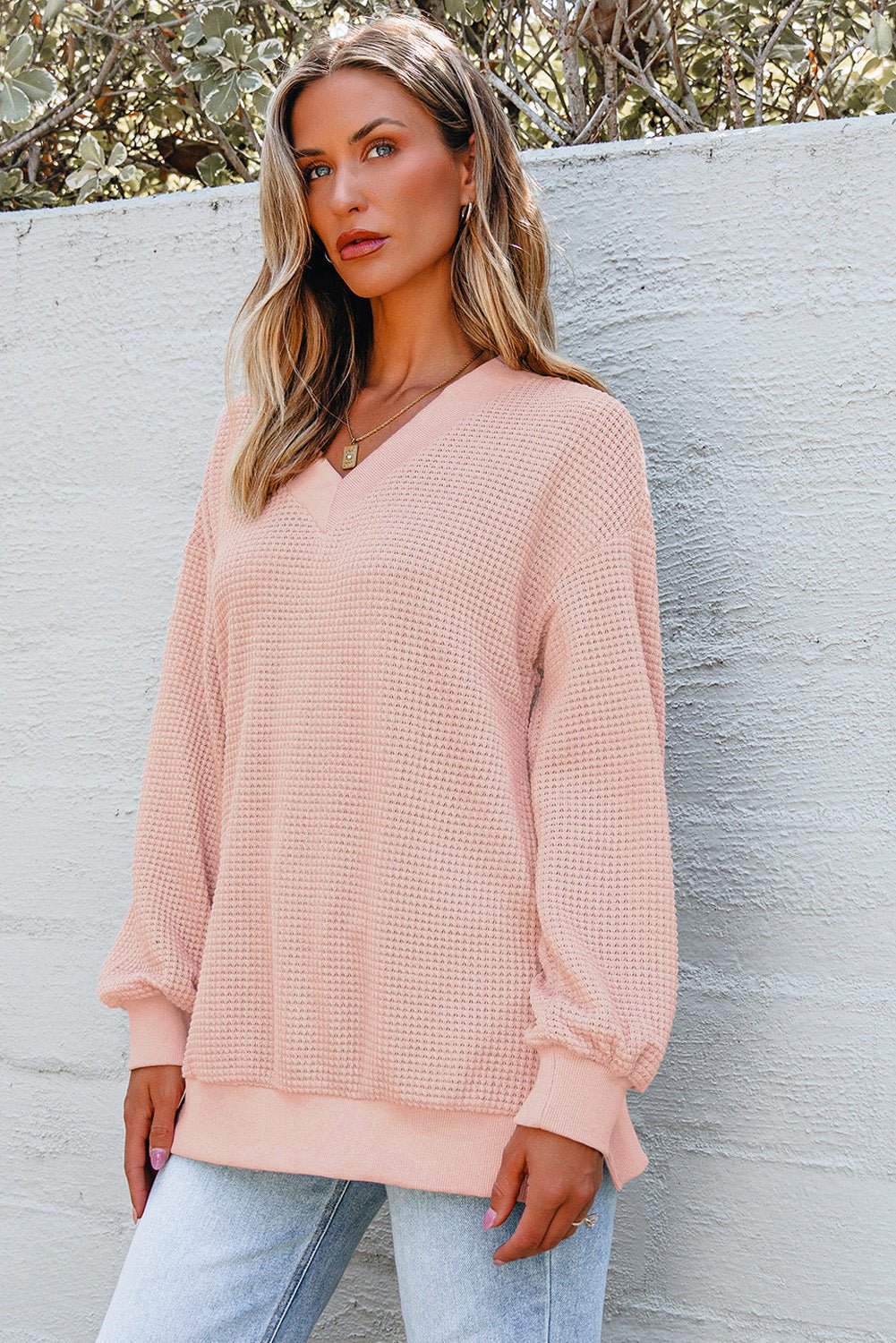 Zoey Sleeve Knit top Long Sleeve Top - Hello Beautiful BoutiqueLong Sleeve TopsThreaded Pear