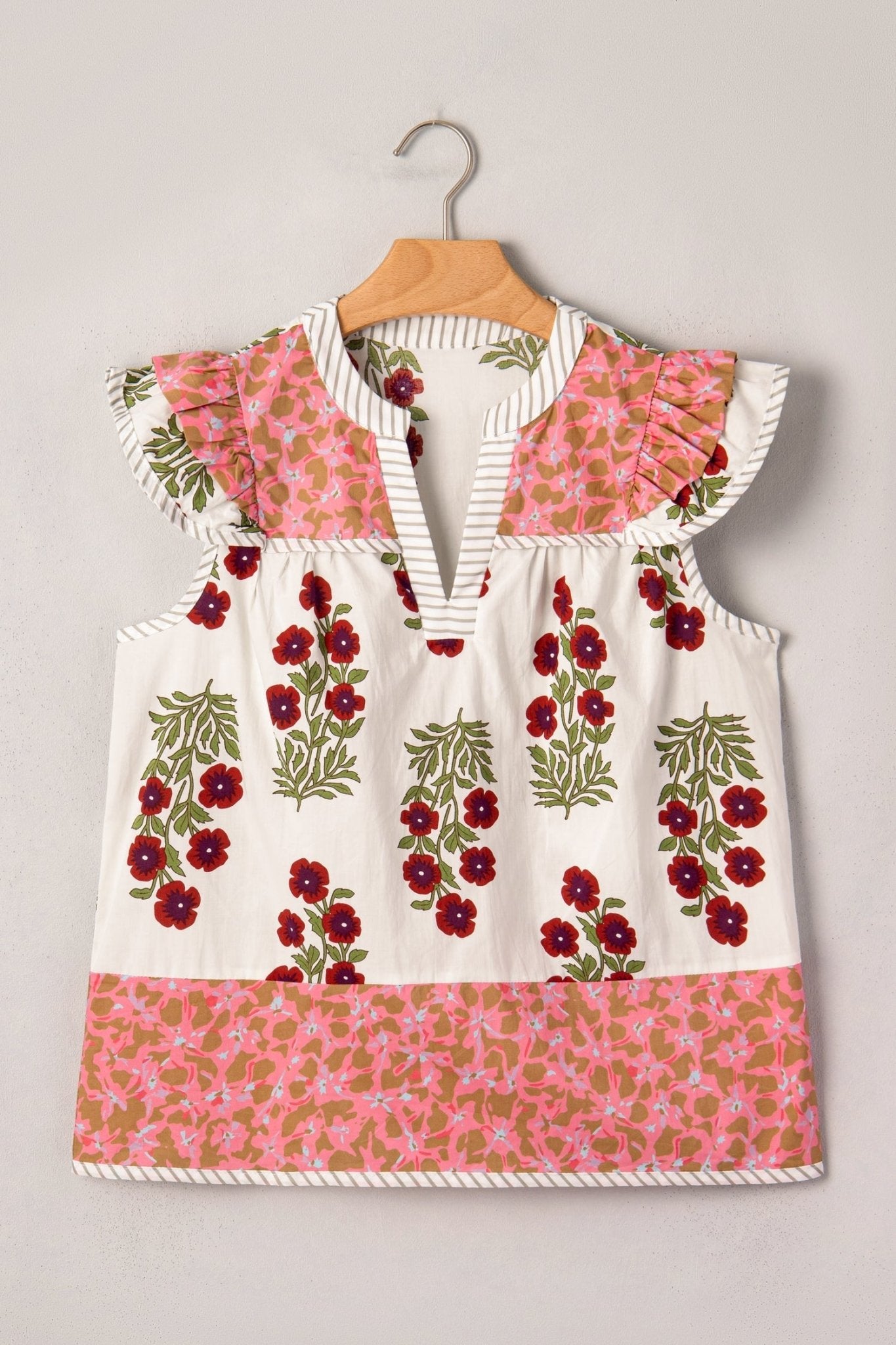 Zora Trim Flutter Cotton Blouse - Hello Beautiful BoutiqueBlouses & ShirtsThreaded Pear