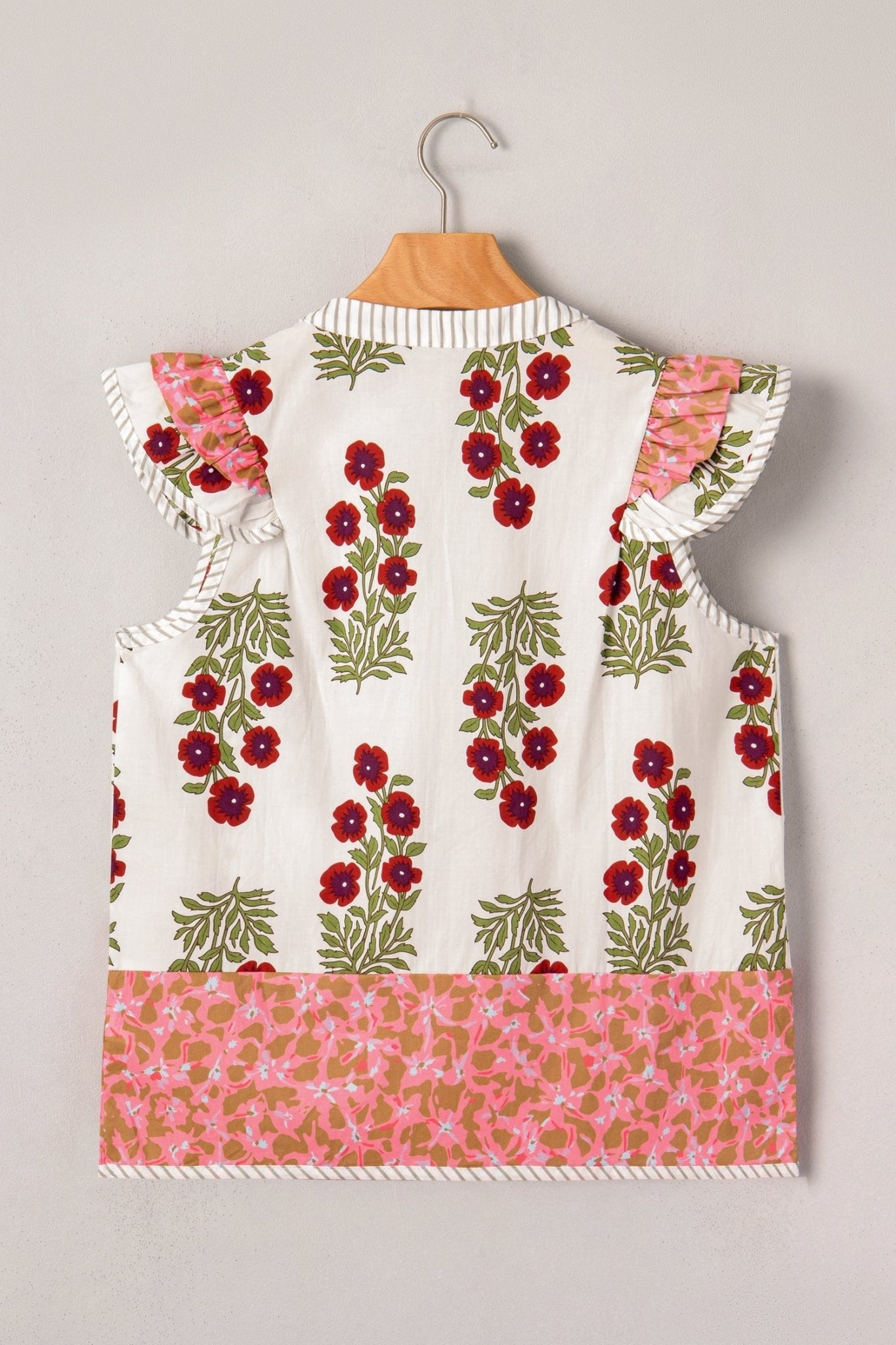 Zora Trim Flutter Cotton Blouse - Hello Beautiful BoutiqueBlouses & ShirtsThreaded Pear