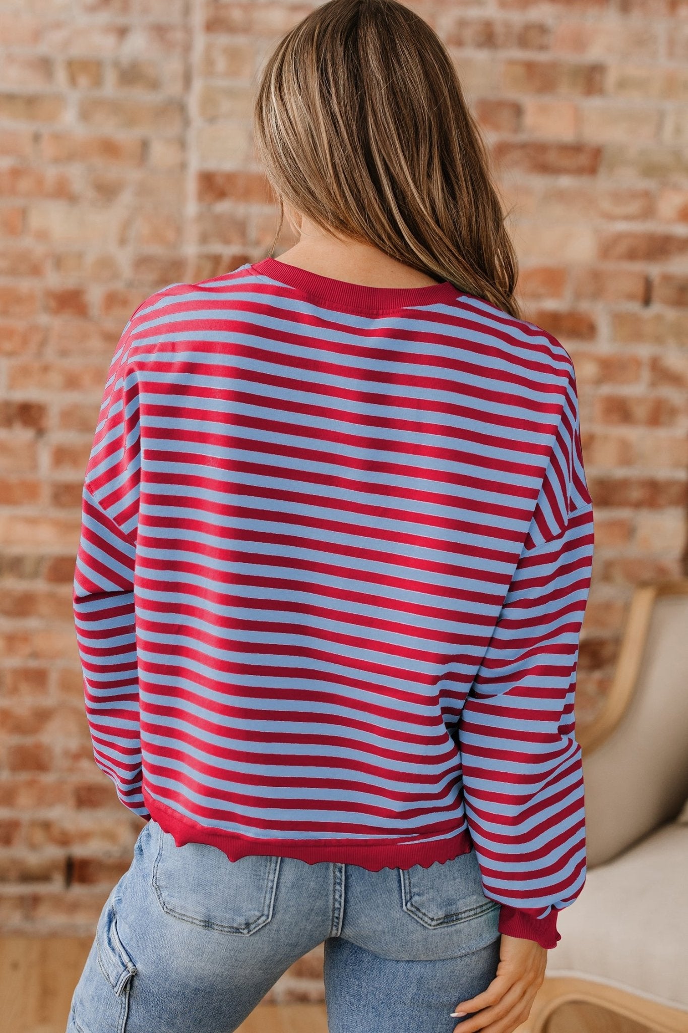 Zuri Ribbed Trim Oversize Sweatshirt - Hello Beautiful BoutiqueSweatshirts & HoodiesThreaded Pear