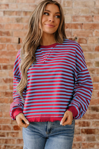 Zuri Ribbed Trim Oversize Sweatshirt - Hello Beautiful BoutiqueSweatshirts & HoodiesThreaded Pear