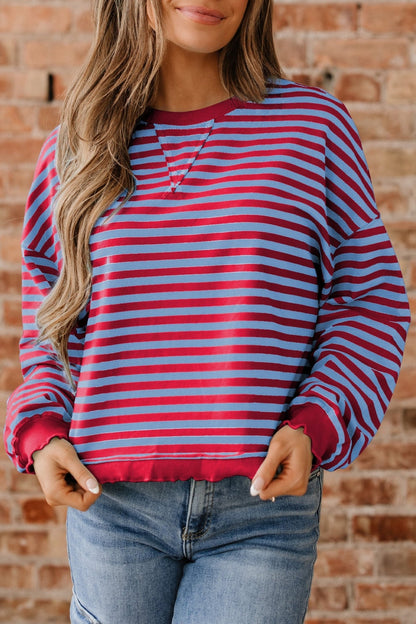 Zuri Ribbed Trim Oversize Sweatshirt - Hello Beautiful BoutiqueSweatshirts & HoodiesThreaded Pear