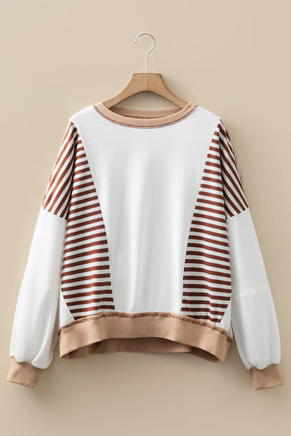 Zyla Contrast Stitching Oversize Sweatshirt - Hello Beautiful BoutiqueSweatshirts & HoodiesThreaded Pear