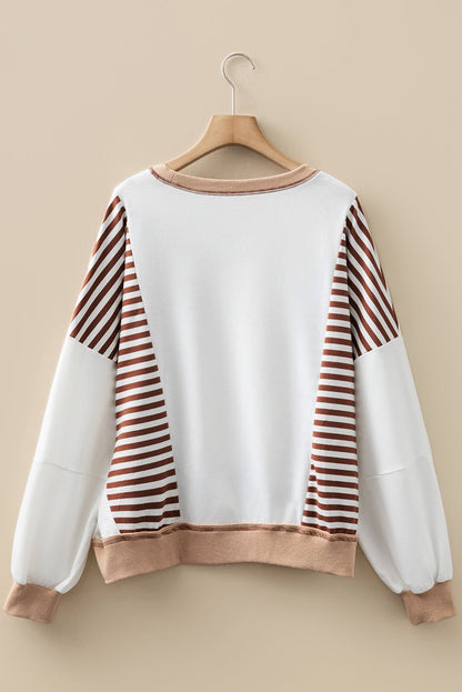 Zyla Contrast Stitching Oversize Sweatshirt - Hello Beautiful BoutiqueSweatshirts & HoodiesThreaded Pear