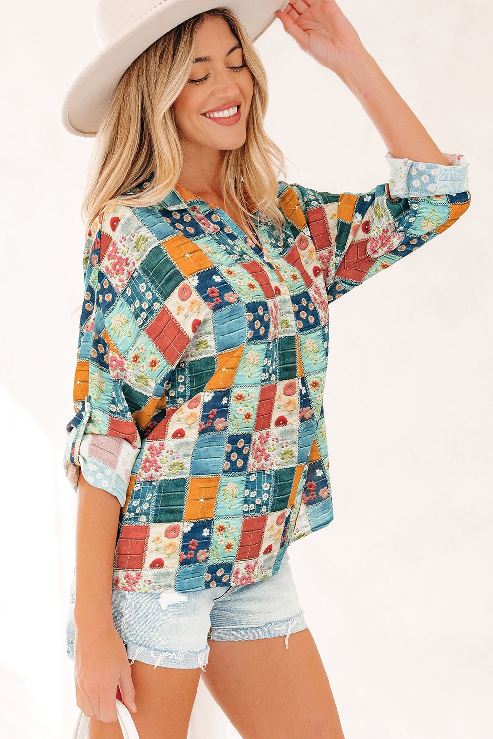 Zyla Up Sleeve Shift Blouse - Hello Beautiful Boutique15% OFFThreaded Pear