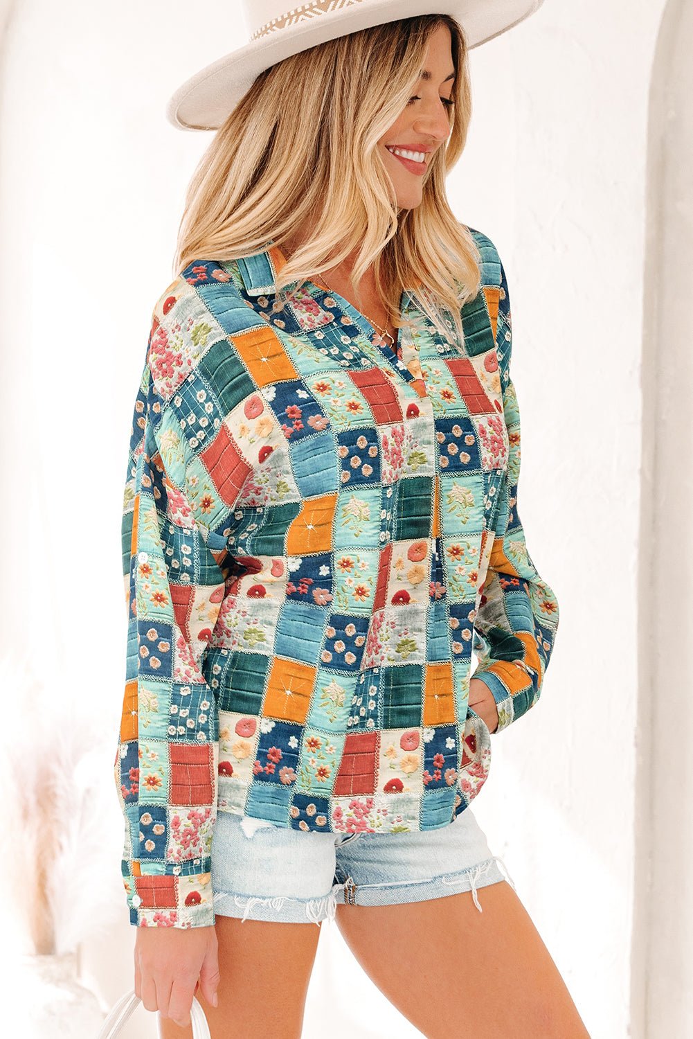 Zyla Up Sleeve Shift Blouse - Hello Beautiful Boutique15% OFFThreaded Pear
