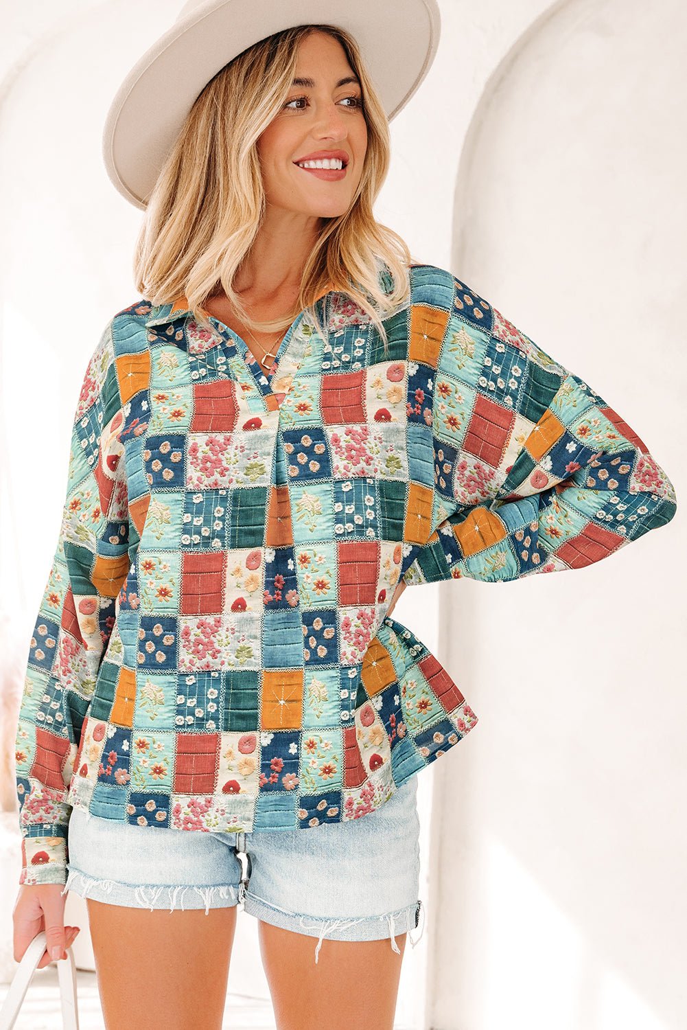 Zyla Up Sleeve Shift Blouse - Hello Beautiful Boutique15% OFFThreaded Pear