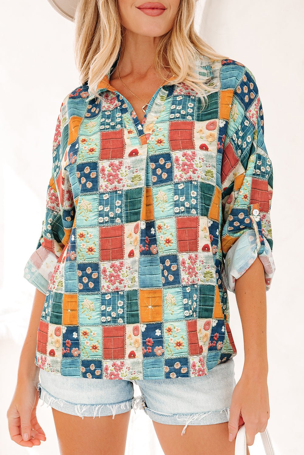 Zyla Up Sleeve Shift Blouse - Hello Beautiful Boutique15% OFFThreaded Pear